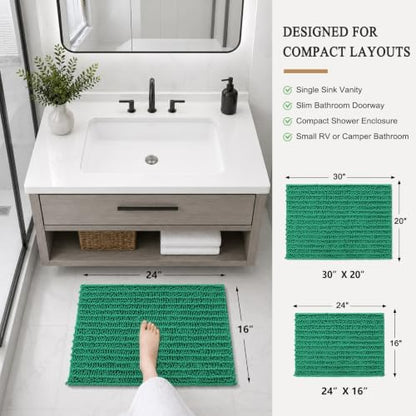 Arotive Bathroom Rugs Mat 24x16, Soft Absorbent Chenille Shaggy Bath Mat
