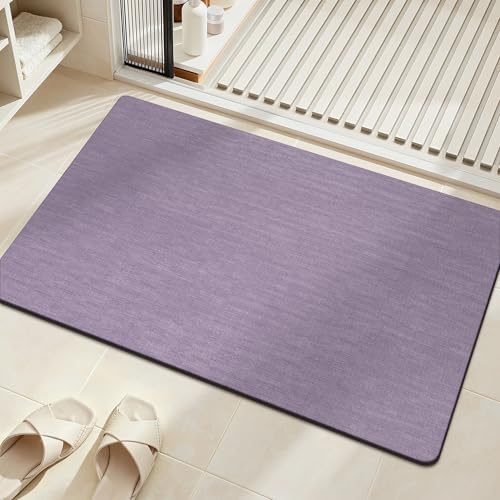 Mecko Bath Mat Ultra Thin Lavender Purple, 20"x32"