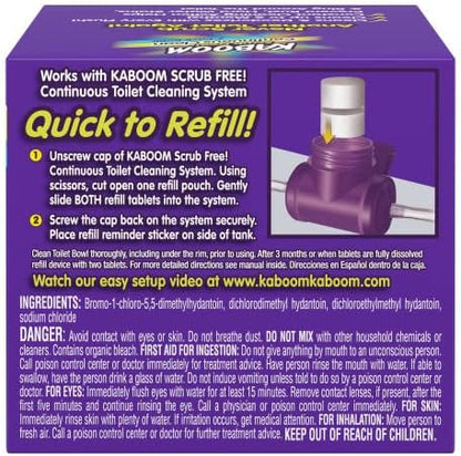 Kaboom Scrub Free! Continuous Clean Toilet Cleaning Refill Tablets (2 Count Per Package) *Refill Tablets Only.