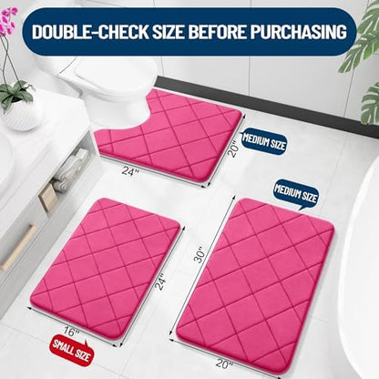 OLANLY Memory Foam Bath Mat 47x32, Ultra Soft and Absorbent Bathroom Rugs