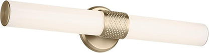 Kichler Sashi 24.25" LED Medium Bath Bar with White Glass in Champagne Bronze, Modern, for Vanity, Fireplace, Buffet, Hallway, Vanity Mirror, (24.25" W x 5" H) 55192CPZLED