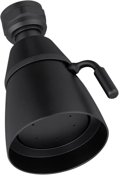 Angle Simple High Flow Shower Spray Head Adjustable, G 1/2, Matte Black | Brass, Swivel High Pressure Shower Head, Adjustable Angle and Water Flow, No Flow Restrictor, Easy to Wash Clean