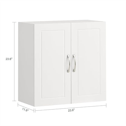 Haotian Wall Cabinet Laundry Room, Medicine Cabinet for Bathroom Kitchen Garage, Wall Storage Cabinet with Adjustable Shelf, White FRG231-W