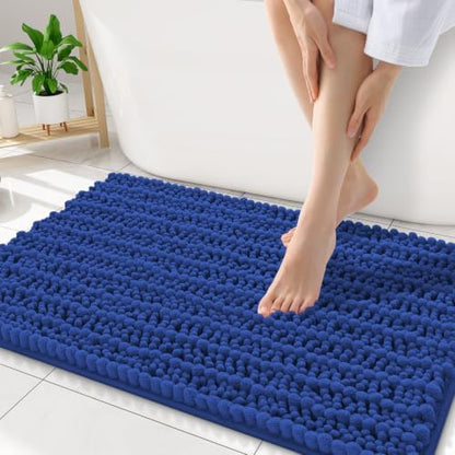 Smiry Bathroom Rugs 34X21, Extra Soft Rubber Backing Chenille Bath Mats