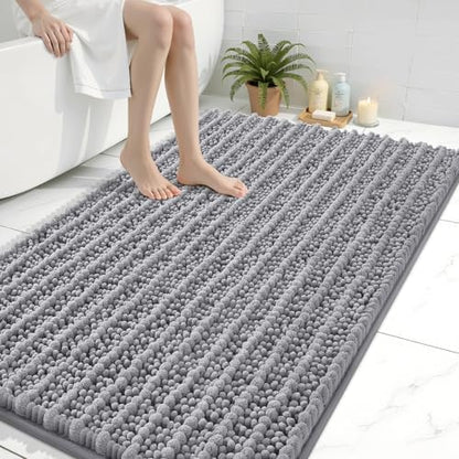 Arotive Bathroom Rugs Mat 47x32, Soft Absorbent Chenille Shaggy Bath Mat