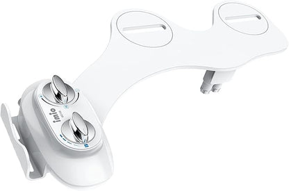 BD158 Ultra-Slim Bidet Attachment for Toilet - Non-Electric Mechanical Bidet Toilet Seat Attachment with Self-Cleaning Nozzle & Adjustable Fresh Water Pressure - Easy DIY Installation, White