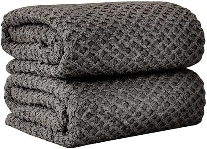 Great Bay Home Oversized Bath Sheets - 100% Cotton 2 Pack 68x35 Extra Large Towel - Absorbent, Durable, Quick-Dry Towels for Bathroom (Midnight)