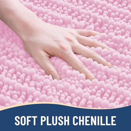 Arotive Bathroom Rugs Mat 47x32, Soft Absorbent Chenille Shaggy Bath Mat