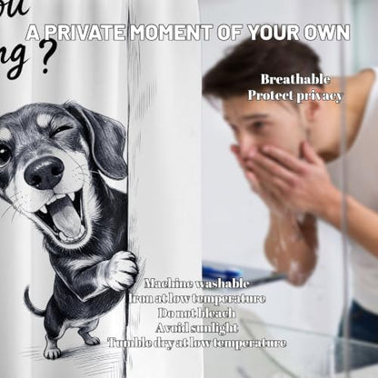 Extra Tall Shower Curtain XL Funny Dachshund, 70 x 96 Inchs