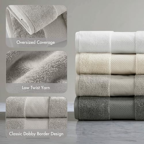 Madison Park Turkish 600 GSM Bath Sheet Set, 35 x 70 in - 2 Piece, Grey