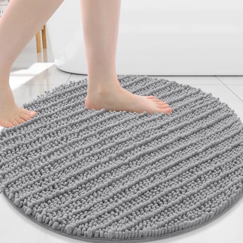 Arotive Round Bathroom Rugs 30x30, Soft Absorbent Chenille Shaggy Bath Mat