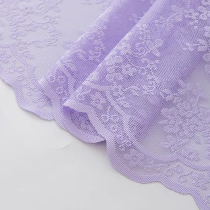 TUDECO Lavender Purple Lace Shower Curtain with Valance, 72 x 72 Inch