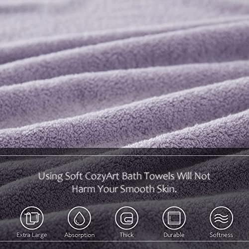 COZYART Luxury Bath Towel Set 3 PCS, Lavender 100% Turkish Cotton 650 GSM