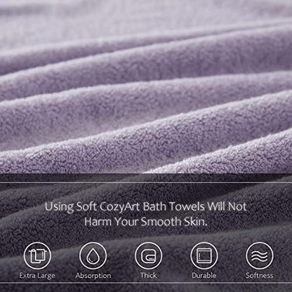COZYART Luxury Bath Towel Set 3 PCS, Lavender 100% Turkish Cotton 650 GSM