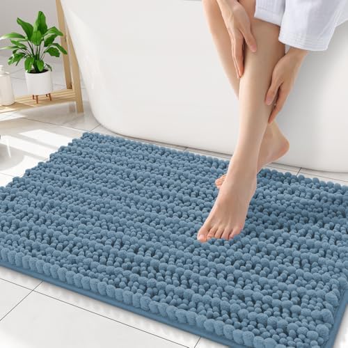 Smiry Bathroom Rugs 32X20, Extra Soft Rubber Backing Chenille Bath Mats