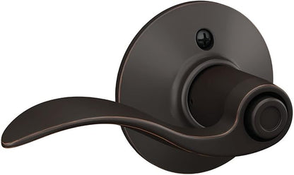 Schlage F40 V ACC 716 Accent Door Lever, Bed & Bath Privacy Lock, Aged Bronze