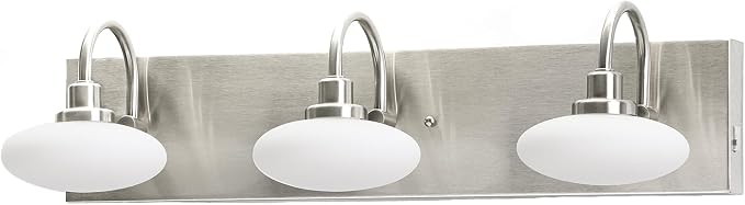 Dimmable LED Bathroom Vanity Light Fixture, 3-Light Brushed Nickel Wall Sconce Lighting Over Mirror,Modern Vanity Light for Cabinet Hallway,3000K-6000K