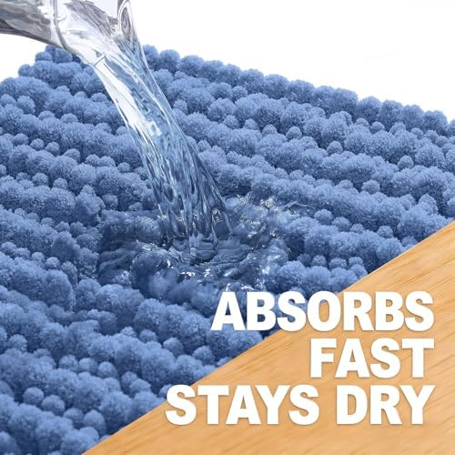 OLANLY Bathroom Runner Rugs 59x20, Thick Soft Absorbent Chenille Bath Rugs