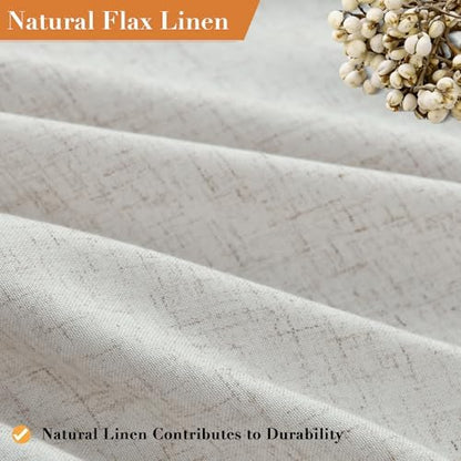 Nanspring Extra Long Linen Shower Curtain for Bathroom 90 Inch Boho Color