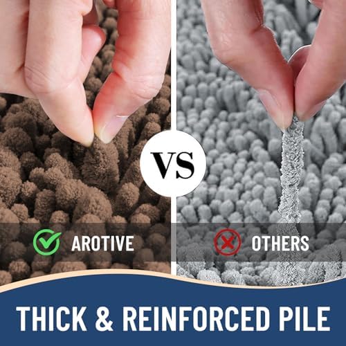 Arotive Bathroom Rugs Mat 30x20, Soft Absorbent Chenille Shaggy Bath Mat