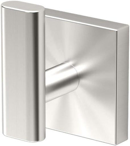 Gatco 4075 Elevate Single Robe Hook, Wall Mounted Hook for Bathroom Towels & Robes, Satin Nickel