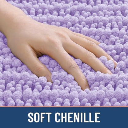 Smiry Bathroom Rugs 36X24, Extra Soft Rubber Backing Chenille Bath Mats