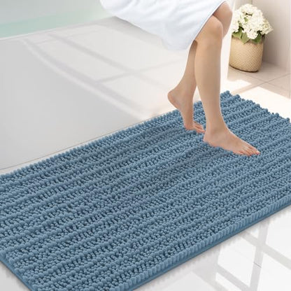 Smiry Bathroom Rugs 44X24, Extra Soft Rubber Backing Chenille Bath Mats