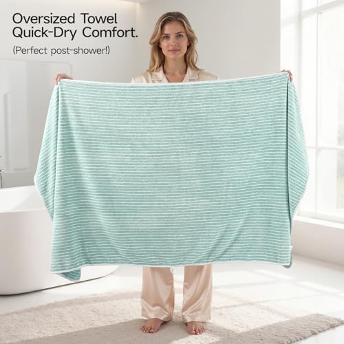 REDKISS 6-Piece Microfiber Bath Towel Set, Ultra Soft, Highly Absorbent & Quick Dry, 35x70 Inch Oversized, sage Green Towels for Bathroom, Spa, Gym, 2 Bath 2 Hand 2 Washcloths