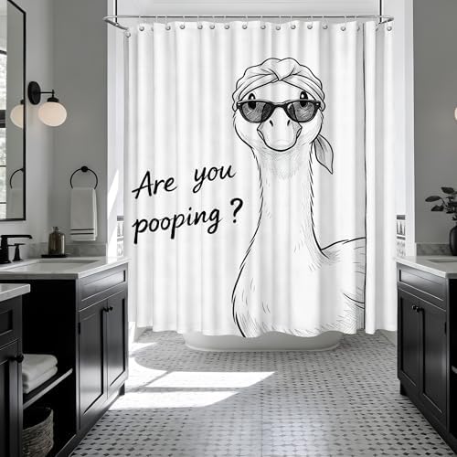 Extra Long 108x72 Inchs Shower Curtain Extra Tall Funny Ducky XL Fun are You Pooping Shower Curtains for Large Bathroom Decor Sets, Waterproof Cloth Fabric with Hooks