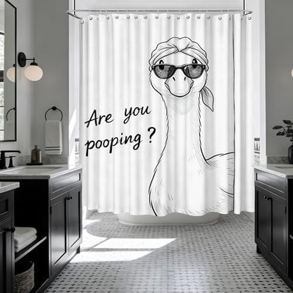 Extra Long 108x72 Inchs Shower Curtain Extra Tall Funny Ducky XL Fun are You Pooping Shower Curtains for Large Bathroom Decor Sets, Waterproof Cloth Fabric with Hooks