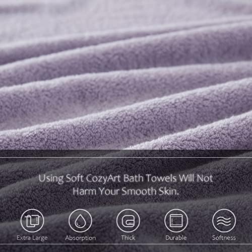 COZYART Luxury Bath Towel Set 6 Pcs, Lavender 100% Turkish Cotton 650 GSM