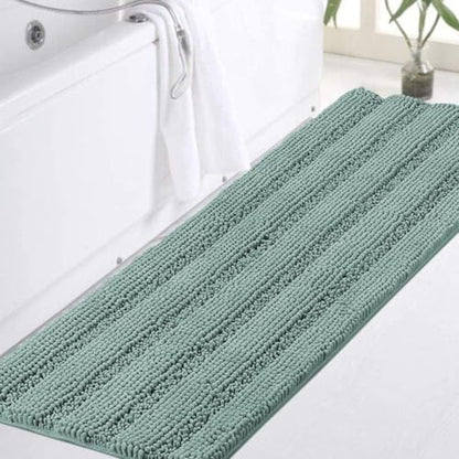Turquoize Bathroom Runner Rug 17"x47", Soft Absorbent Chenille Bath Rug