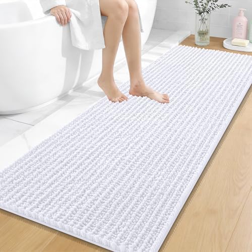OLANLY Bathroom Runner Rugs 59x24, Thick Soft Absorbent Chenille Bath Rugs
