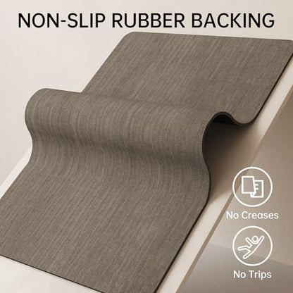 Mecko Bath Mat 24"x48",Ultra Thin Bathroom Rug fit Under Door Brown