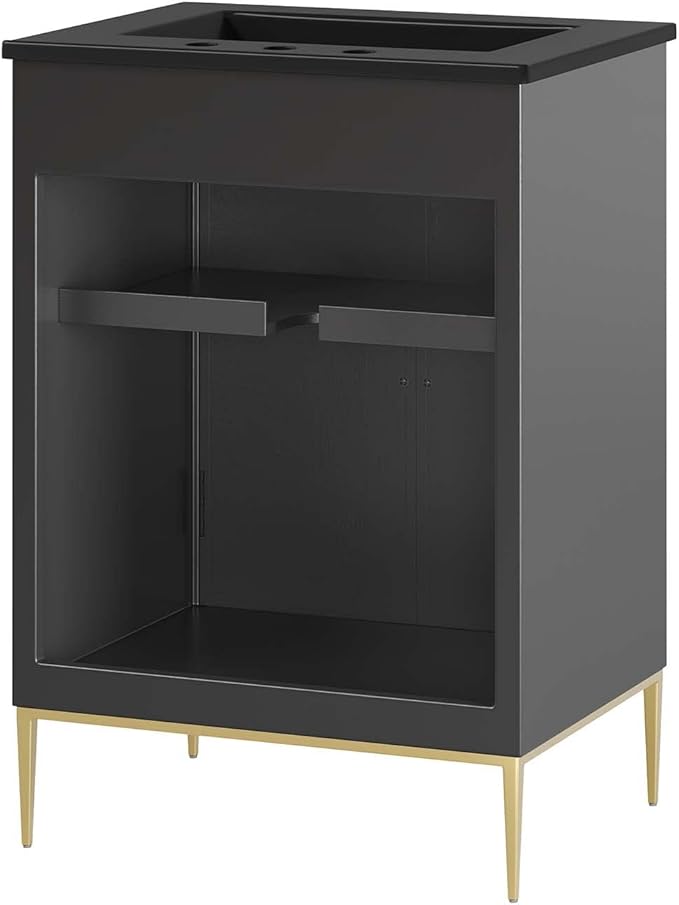 Modway Awaken Bathroom Vanity Cabinet, 24", Black Black