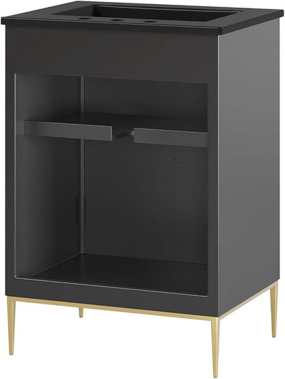 Modway Awaken Bathroom Vanity Cabinet, 24", Black Black