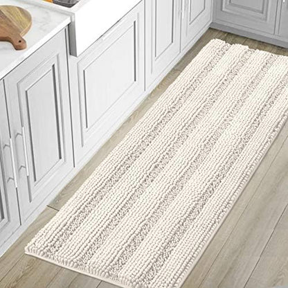 H.VERSAILTEX Bathroom Rugs Bath Mat Runner Rug Non Slip Kitchen Rug Extra Long Bath Rug Runners Oversized 59" x 20" Absorbent Washable Dry Fast Plush Area Rug for Bathroom/Bedroom - Ivory