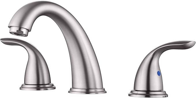 sumerain 8 Inch Widespread Sink Bathroom Faucet Brushed Nickel Two Handle Vanity Faucet