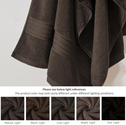 COZYART Luxury Bath Towel Set 6 Pcs, Brown 100% Turkish Cotton 650 GSM