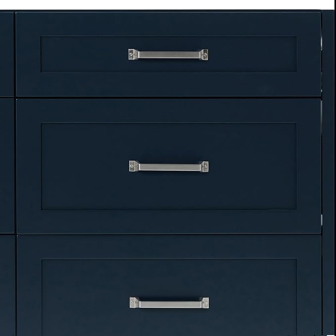 ARIEL Monroe 72-inch Bathroom Vanity with Sink,Solid Wood, 1.5-inch Pure White Quartz Countertop, Double Rectangular Porcelain Sink, Dovetail Drawers, Midnight Blue