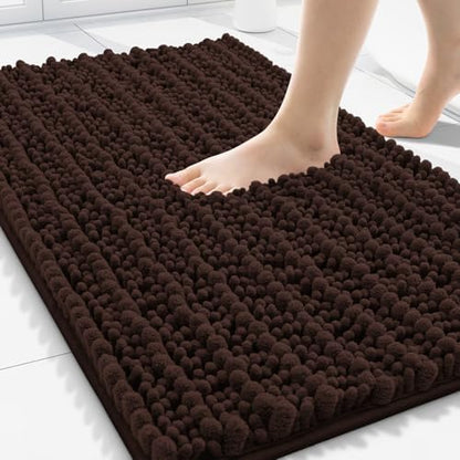 Smiry Bathroom Rugs 30X20, Extra Soft Rubber Backing Chenille Bath Mats
