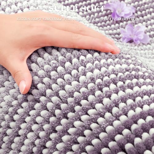 BSICPRO Bathroom Rugs Sets 2 Piece, Non Slip Bath Mats, Lavender Purple