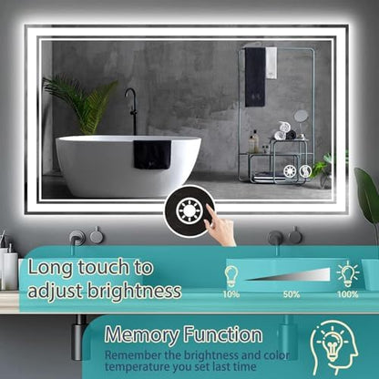 40x28 Bathroom Mirror, LED Mirror for Bathroom, Fogless