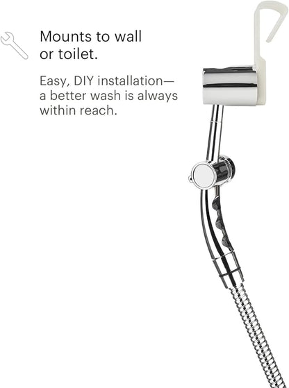 Brondell Hand Held Bidet Sprayer for Toilet: Brondell CleanSpa Advanced Bidet Attachment, Precision Pressure Control Jet Spray, Ergonomic Handheld Bidet for Toilet, Toilet Water Sprayer & Hose Set