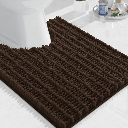 Arotive Toilet Rugs U-Shaped 24x20, Soft Absorbent Chenille Shaggy Bath Mat