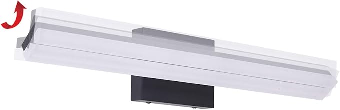 mirrea 24in Modern LED Vanity Light for Bathroom Lighting Dimmable 24w Black Painted (Cold White 5000K)