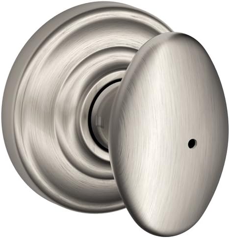SCHLAGE Siena Privacy Knob, Andover Rose, Satin Nickel - FA40DNB619/F40SIE619AND