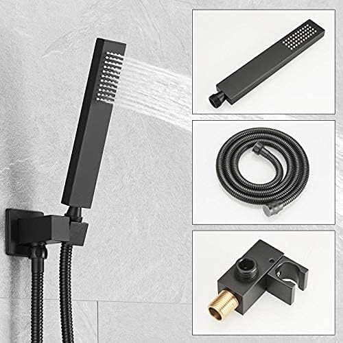 Matte Black Shower System with Tub Spout Wall Mounted Bathtub Shower Faucet Set for Bathroom with High Pressure 10" Rain Shower head and Handheld Shower Head Kit