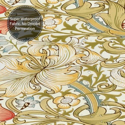 Ansouyi William Morris Shower Curtain Set with 12 Hooks, Bath Curtains Waterproof Polyester Fabric, Lily Art Nouveau Floral Home Bathroom Bathtubs Decor Washable Durable Fabric, 72" Wx72 L