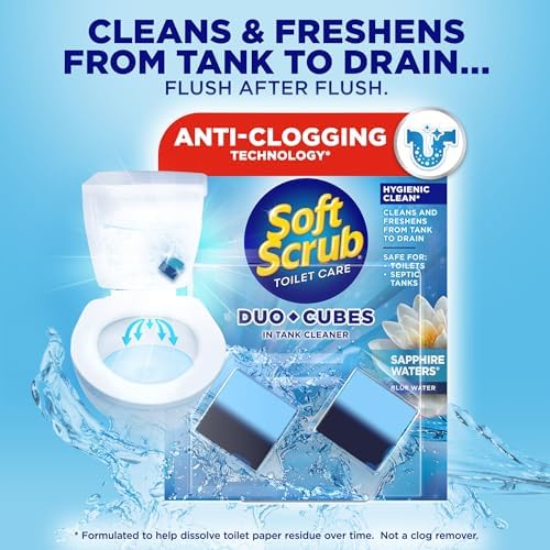 Soft Scrub In-Tank Toilet Cleaner Duo-Cubes, Sapphire Waters, 2 Count
